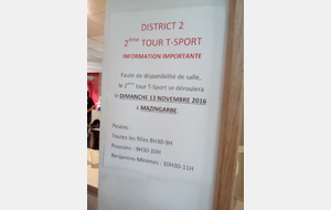 RAPPEL : 2e tour challenge T-sport